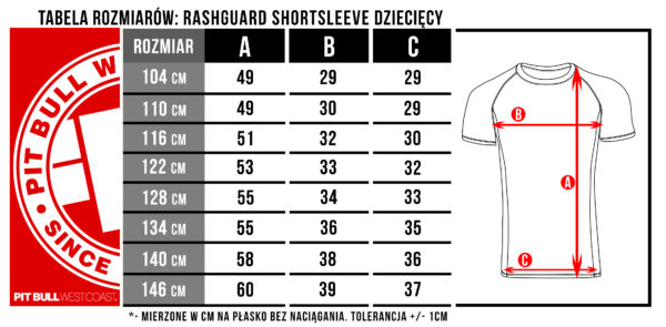 tabela rozmiarów koszulek dla dzieci